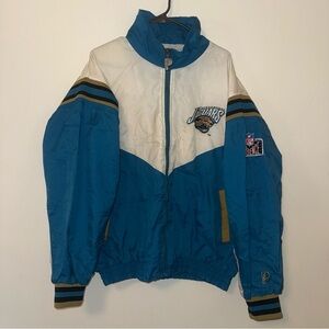 Vintage Jacksonville Jaguars NFL Pro Player Full Zip Nylon Jacket Size Large